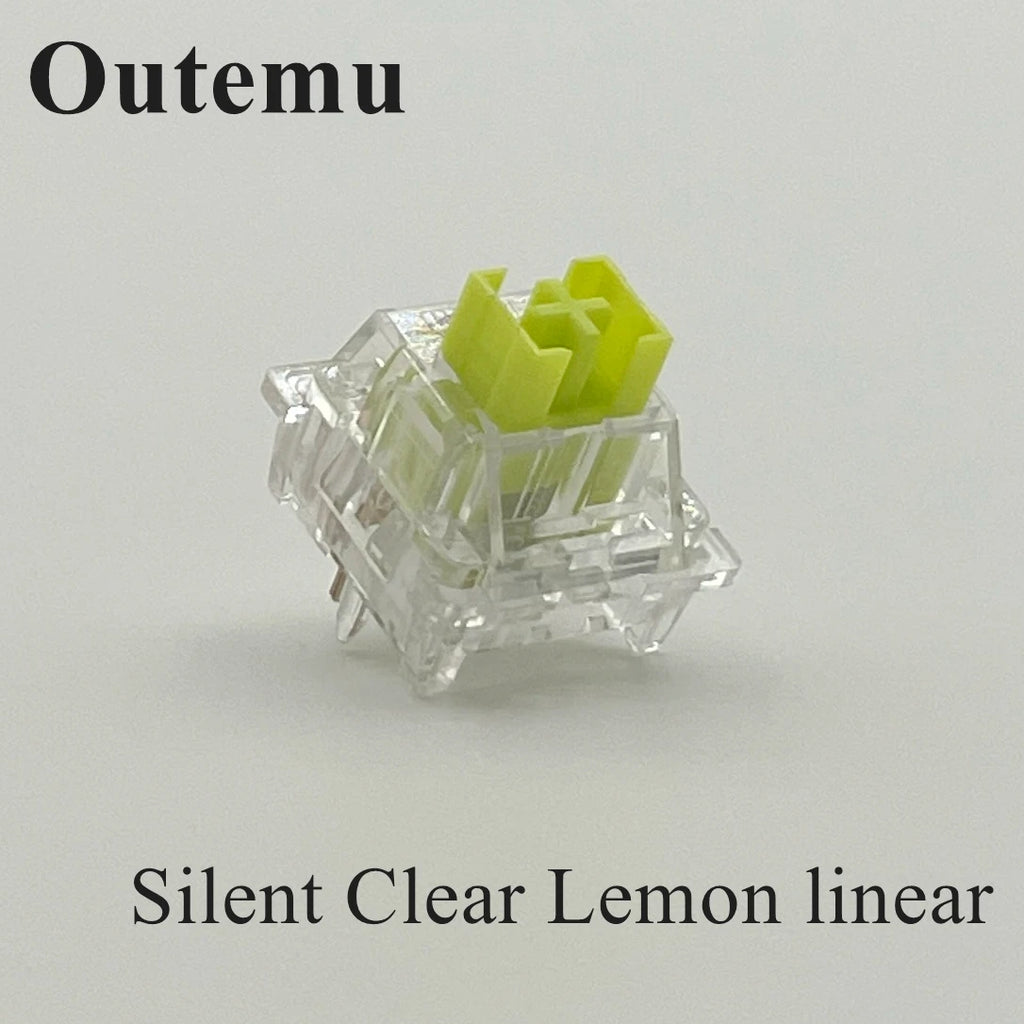 Outemu Silent Switch Crystal Clear PeachV3 LemonV3 Mechanical Keyboard 5Pin Linear Tactile Mute Switchs Transparency Shell Lubed