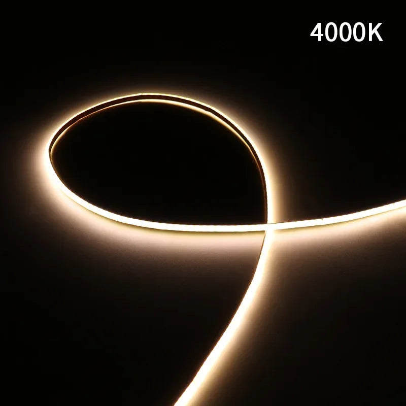 5V 12V 24V 3mm Ultra Narrow COB LED Strip 400LEDs LED Bar Lights for Car Lamp Orange 1800K 2000K Warm White 4000k Red 5m 10m 50m