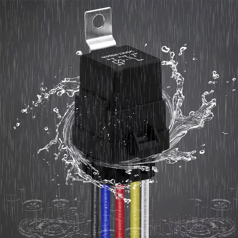 1 Pack Waterproof Relay with Harness Socket 4/5 Pin 12V 24V 40A Automotive Marine Relays for Boats Auto Fan Cars