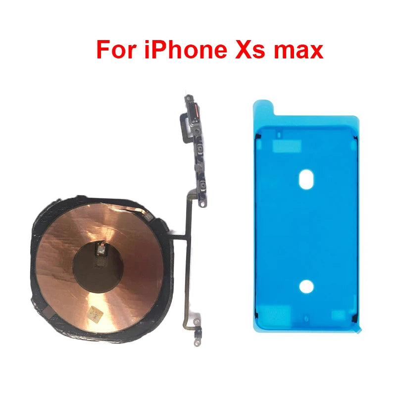 Replacement Wireless Charging Coil NFC Antenna & Volume Flex Cable Compatible with iPhone 8/8P/X/XS/XR/11/12 Mini/Pro Max/SE2