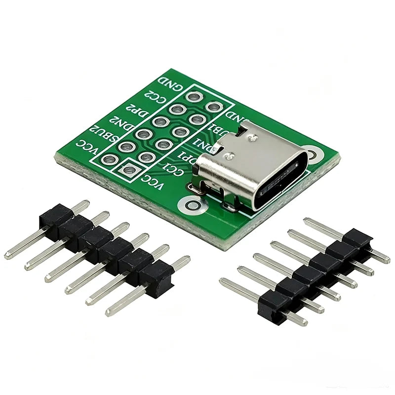 Type‑C USB Female To DIP Pin Header Adapter Board Pre‑Welded USB‑C Socket Breakout Module for Arduino Power Supply Debugging