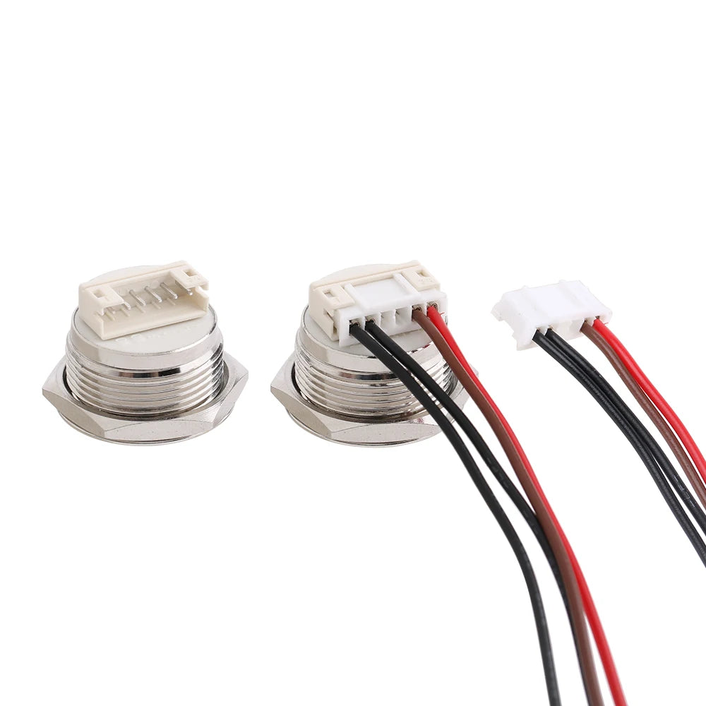 1 pc 16mm Ultra Short Metal Push Button Switch With Wire Momentary Reset With LED Light Flat/High Head 3V5V6V 12V24V Jog Switch