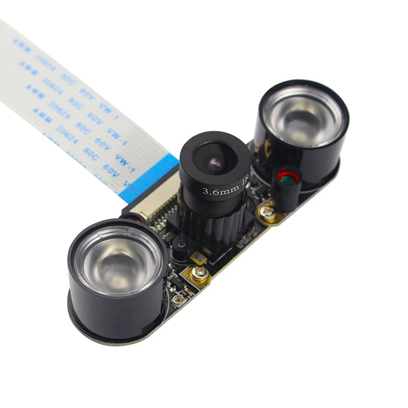Raspberry Pi 4 Camera 5MP 1080P Night Vision Fisheye IR-CUT Camera Infrared Light OV5647 Webcam for Raspberry Pi 4B 3B+ 3B Zero