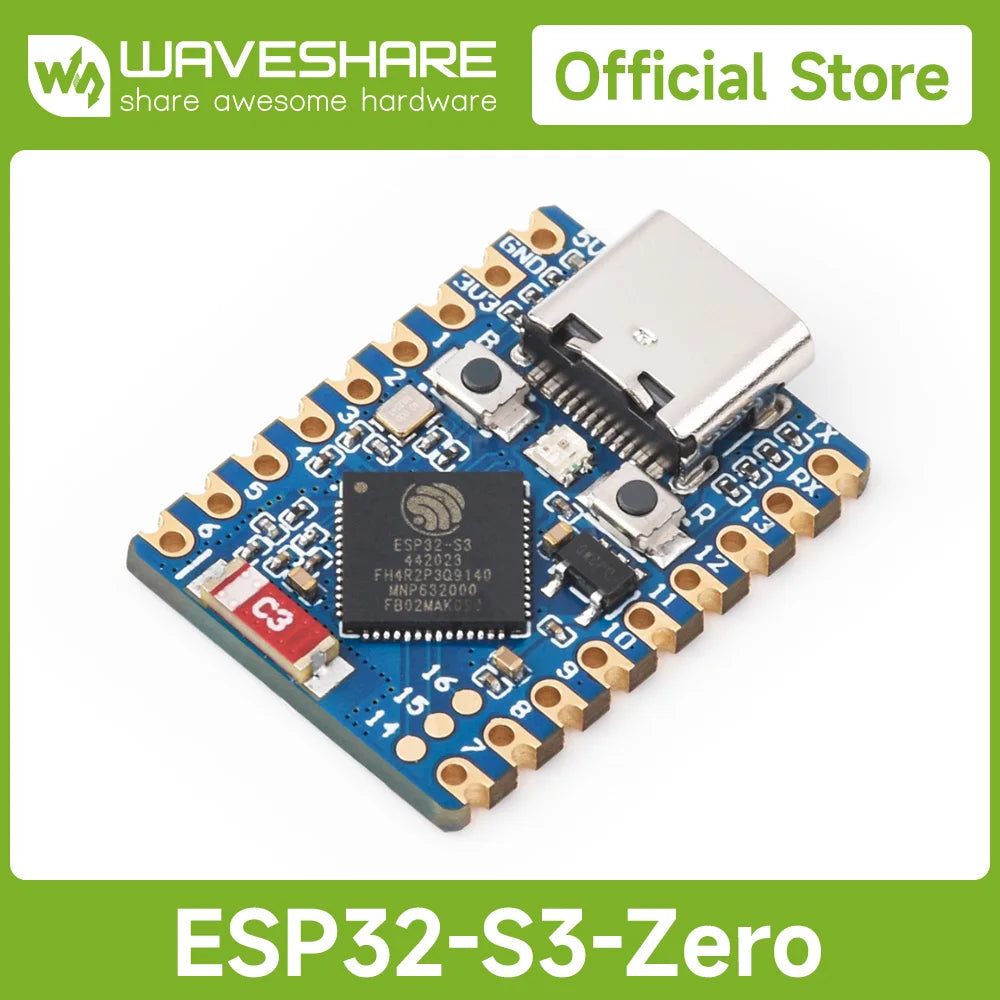 【Official Guarantee】Waveshare ESP32-S3 Mini Development Board, Based On ESP32-S3FH4R2 Dual-Core Processor, Microcontroller
