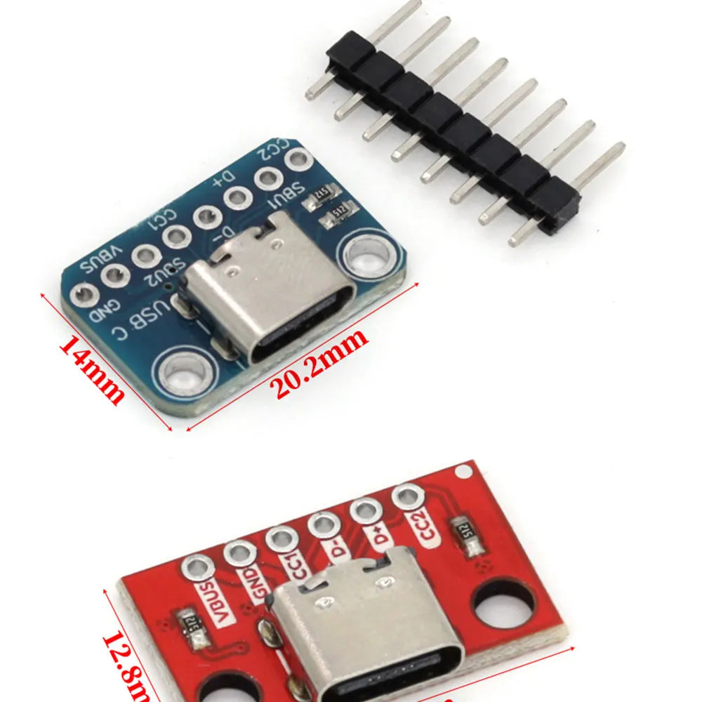 1-10PCS 16Pin 2.54mm USB TYPE-C to PCB Data Transmission Power Adapter Pin Board Test Board Solder Female DIP Connector Socket