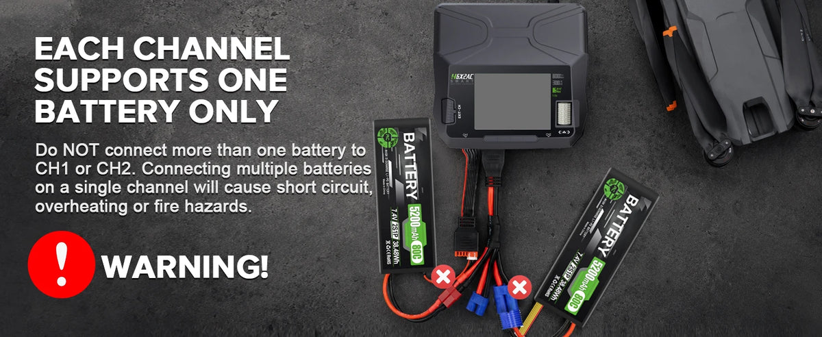 HTRC H6X2AC Dual Channel Battery Charger DC 400WX2 AC300W 16AX2 for 1S~6S Lipo Li-ion LiFe LiHV LTO NiMh RC Battery Fast Charge