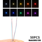 50pcs 0805 1206 SMD Lamp Wired Micro Led Pre-Soldered Micro Litz Wired Chip 30cm 3V Railway Model Scenes Light DIY Leads Wires