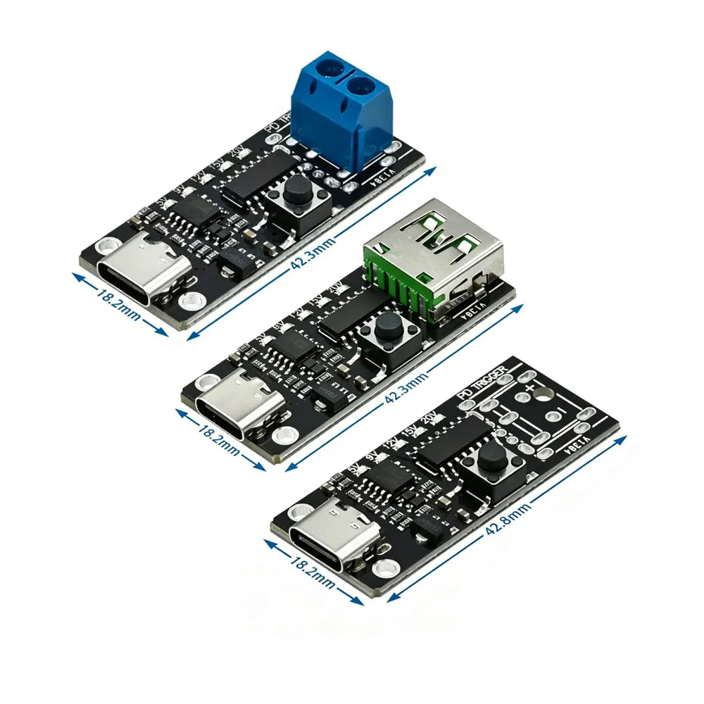 100W 5A USB-C Fast Charge Trigger Board Module PD/QC Decoy Board Fast Charge USB Type-c PD 2.0 3.0 Boost Power Module