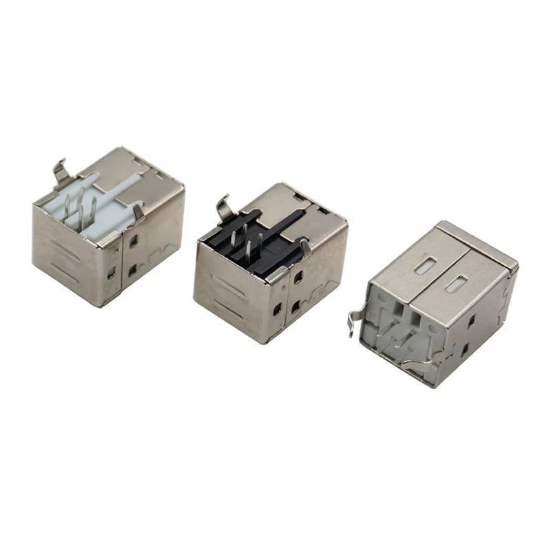10Pcs USB Type B Female Socket Printer Data Interface Connector Repair Jack Port Right Angle 4Pin PCB DIP USB B Soldering Adapte