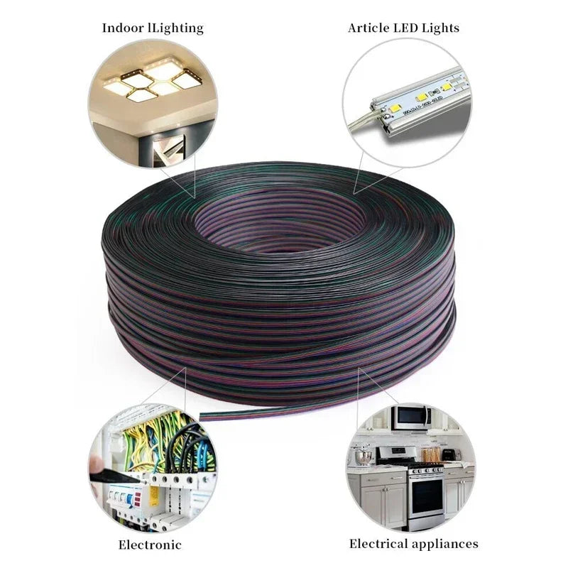 1~50m LED Cable Electrical Wire 2/3/4/5/6pin LED Extension Cables For RGB RGBW RGBWW SMD WS2812B LED Strip Light JST Connector
