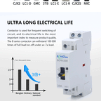 Ac Contactor 220V Din Rail Modular Single Phase 16A 25A Mini 24V 220 V 2No 2Nc 110V Electric 230V Silent Electronic Relay Rele D