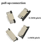 10Pcs FPC connector socket 0.5/1.0mm flip cover/up/down connection 4/5/6/7/8/10/12/14/16/18/20/22/24/26/28/30/32/34/40/45/50/60P