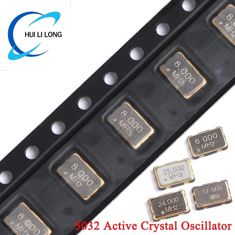 5pcs/lot 5032 SMD Active Crystal Oscillator 8.000MHz 8Mhz 12.000Mhz 12Mhz 24.000Mhz 24Mhz 25.000MHz 25Mhz 5.0*3.2mm 4Pin