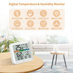 LCD Thermometer Hygrometer Sensor Gauge Indoor Room Digital Temperature Humidity Meter Weather Station For Home
