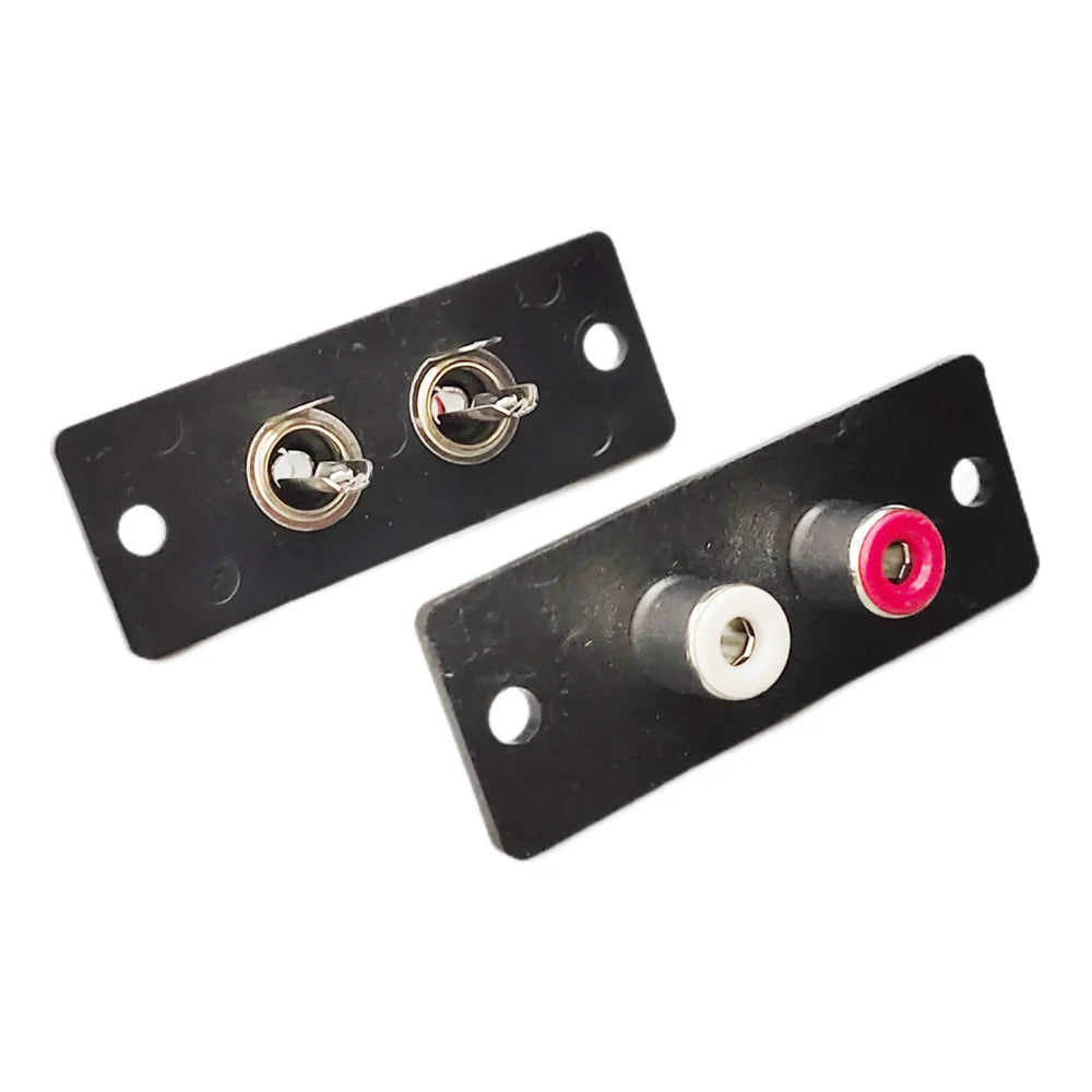 2/5Pcs 2 Way RCA Female Jack Connector Terminal Wall Panel Plate Input Phono Chassis Socket Audio AV Adapter