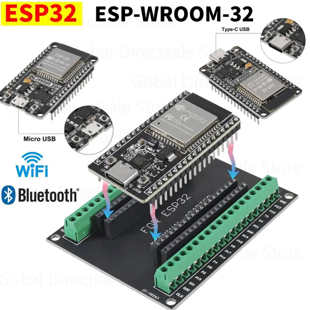 New ESP32 Development Board WiFi + Bluetooth module Ultra-Low Power Consumption Dual Core NodeMCU-32S ESP32 32D 32U 30Pin Board