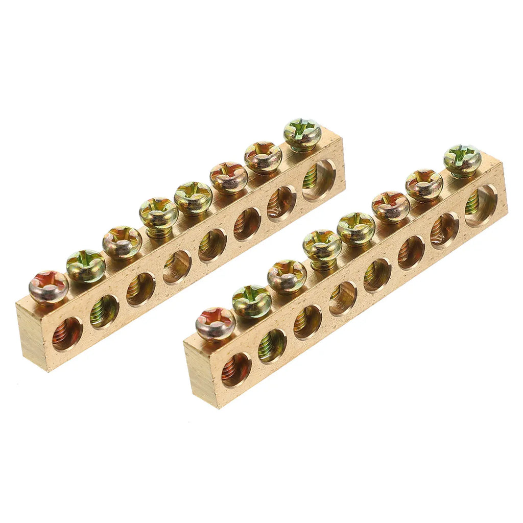 4Pcs Copper Ground Neutral Bars Distribution Wire Terminal Block Electrical Grounding Bars Insulated Screw Terminal Connector