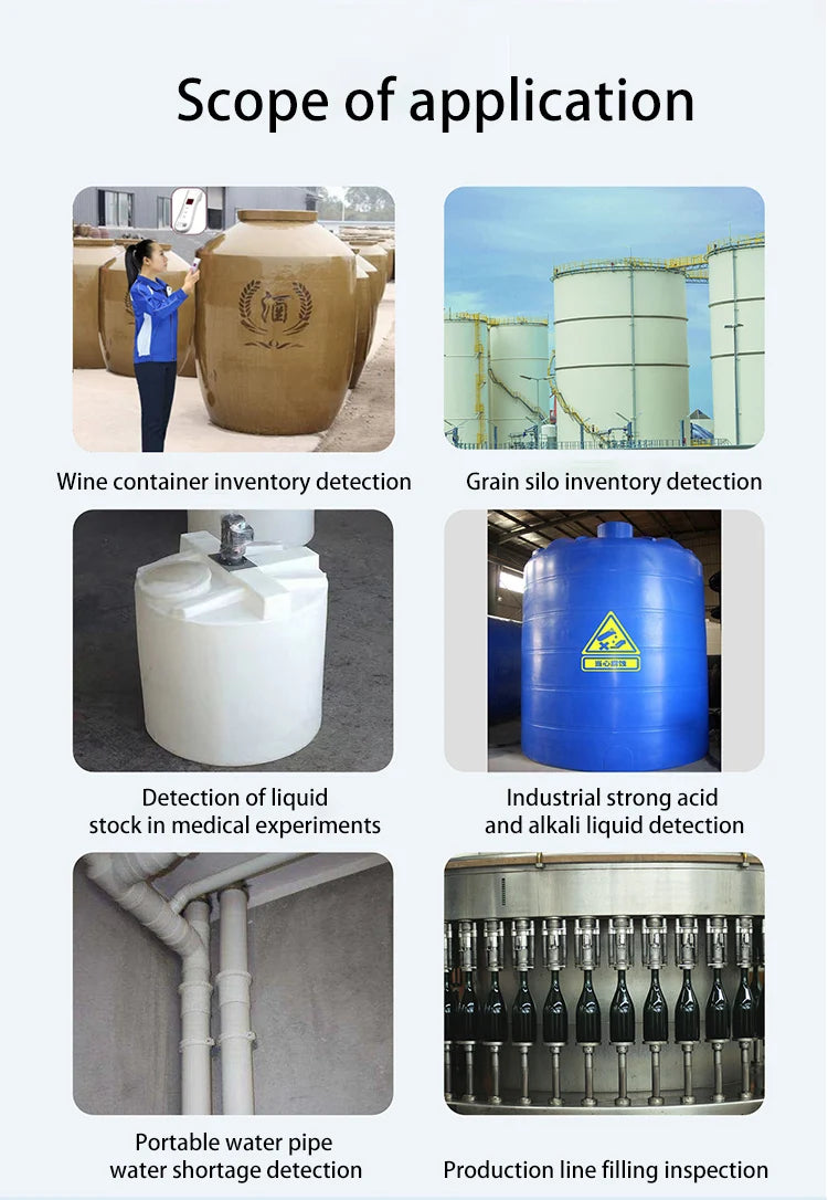 XKC-E700 Handheld Water Liquid Wine Level Detector Portable Tank Monitor Pipe Sensors with Built-in Buzzer