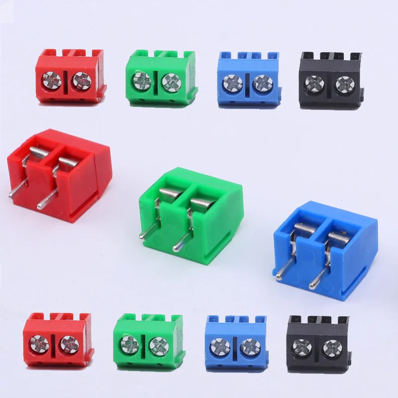 10/20/50Pcs/lot KF301-5.0-2P KF301-3P KF301-4P Pitch 5.0mm Straight Pin 2P 3P Screw PCB Terminal Block Connector Blue Green