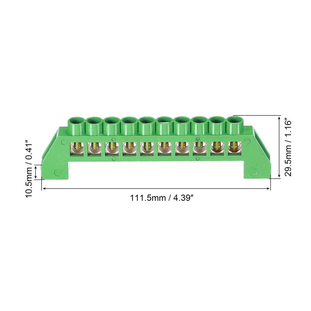 1/2Pcs 4/6/8/10/12 Positions Terminal Block Connector Strip Brass Zero Line Ground Bar Electrical Distribution Wire Screw Termin