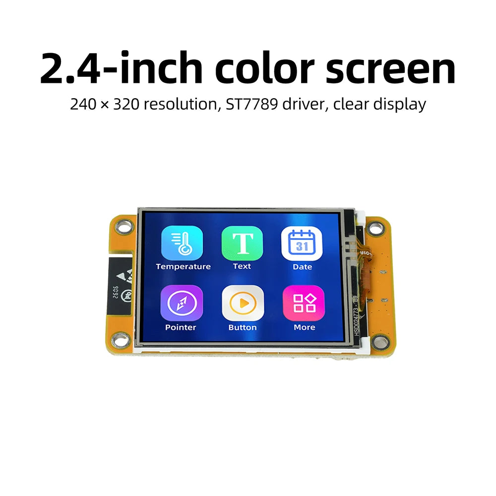 ESP32 2.4-Inch Capacitive Touch Display Wifi Bluetooth Development Board 240 x 320 Resolution Development Board CH340 Type C