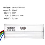 DC 24V-60V 500W 800W 1000W Brushless Motor Controller BLDC Driver With Hall Sensor For Electric Vehicles And Farm Machinery