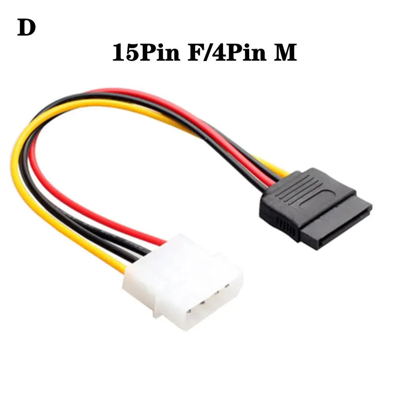 20cm Power 6Pin 8Pin 4Pin 15Pin SATA Male to 4Pin IDE Molex Female 15Pin SATA Female Power Cable Computer Cable 6Pin To 8Pin