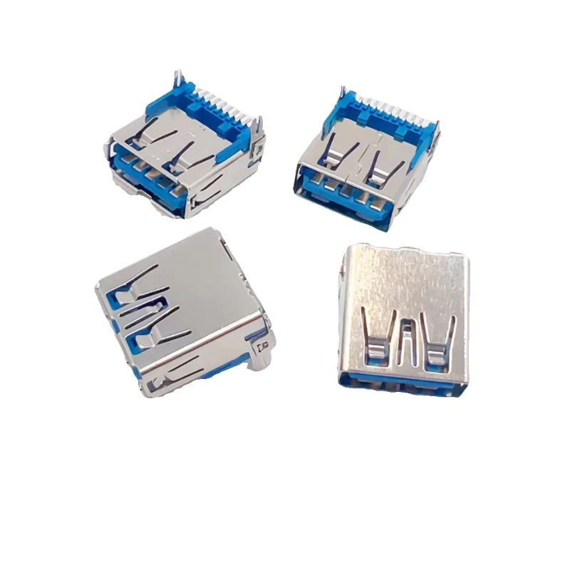 5PCS  USB Connector 3.0 A-type Female Socket AF Type 90 Degree Side Plug 180 Degree USB 3.0 B-port Printer Data