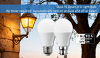 2Pack Led Sensor Control Bulb B22 E27  Bulb Light Dusk To Down AC100-240V 1000lm 10W 3000K-6000K for Underground Garage Corridor