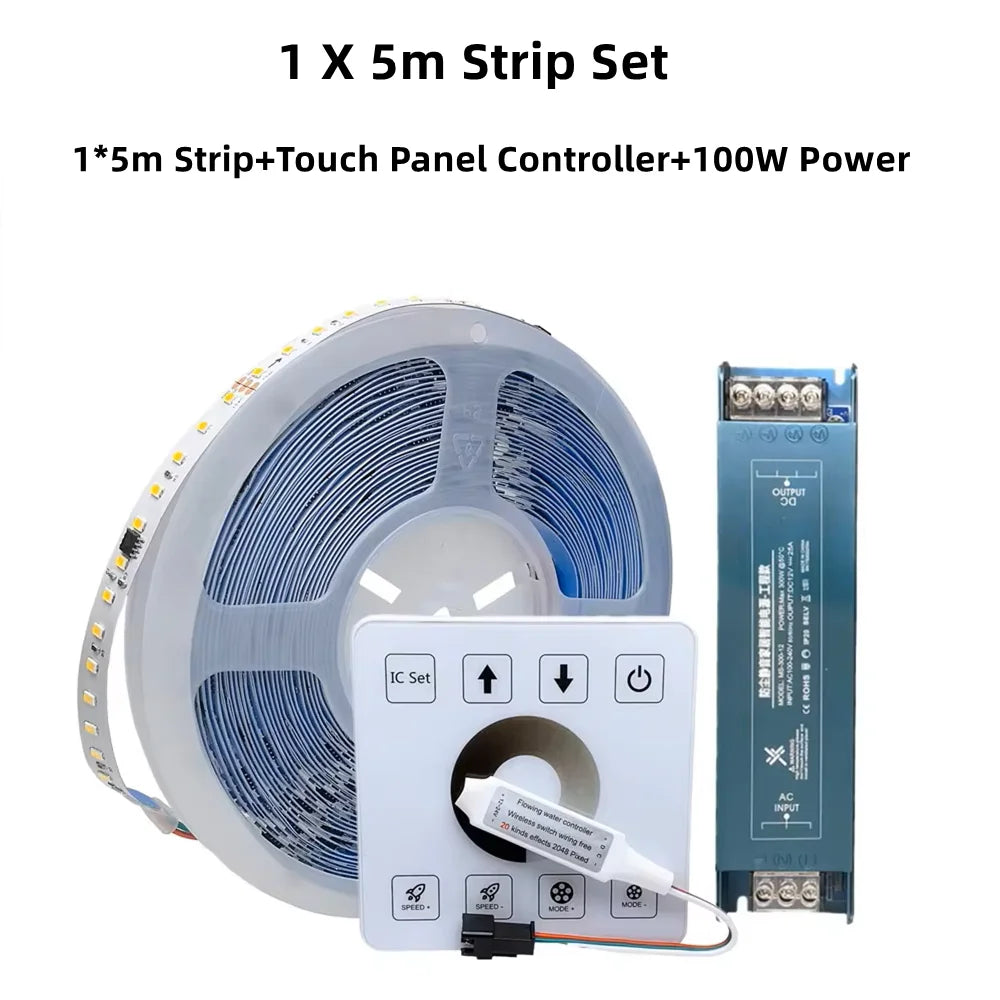 Running Water Flowing LED Strip Light WS2811 SMD2835 Flexible Linear Lamp Set DC24 Horse Race Pixel Addressable