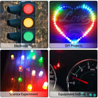500Pcs Box 5mm LED Diode Yellow Red Blue Green White Assortment Light DIY Kit Light Emitting Diode Set