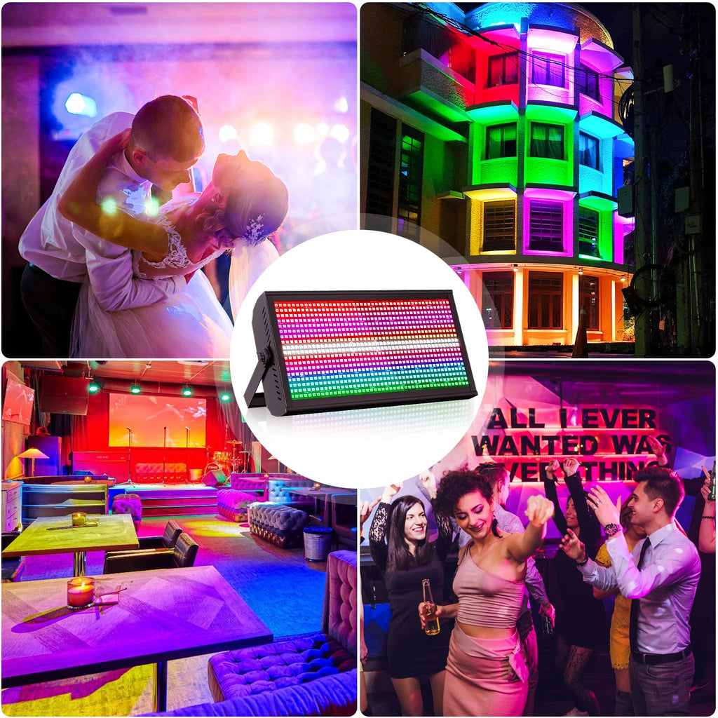 U'King 6Pcs 200W LED RGBW 48+8-Segment Strobe Lights With Flightcase/6Pcs Strobe Lights/Only 1Pcs Flightcase For Party Show KTV