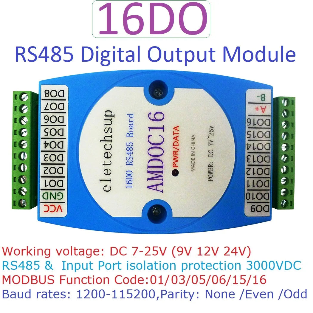 DC 12V 24V 8DI-8DO 16DI 16DO RS485 Isolated Communication Digital NPN PNP Input and Output MODBUS RTU PLC Expansion Board