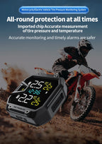 Yangood TMPS Motorcycle Tire Pressure Sensor Waterproof LCD Color Display Real-Time Safety Tire Pressure Monitoring System