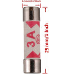 100pcs/boxed 6x25mm Ceramic Fuse 1A 3A 5A 10A 13A British Plug Fuse Insurance Fast Blow Tube Fuses Assortment Kit