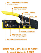 RJ45 Crimping Tool Wire Stripping Cutting Vertical Crimping Network Cable Pliers With Through-hole Cat7 Cat6 Cat5 8P6P Pliers