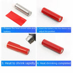 100pcs 18650 Lithium Battery Heat Shrink Tube PVC Tubing Film Sleeves Insulation Sheath With 100pcs Gasket Barley Paper