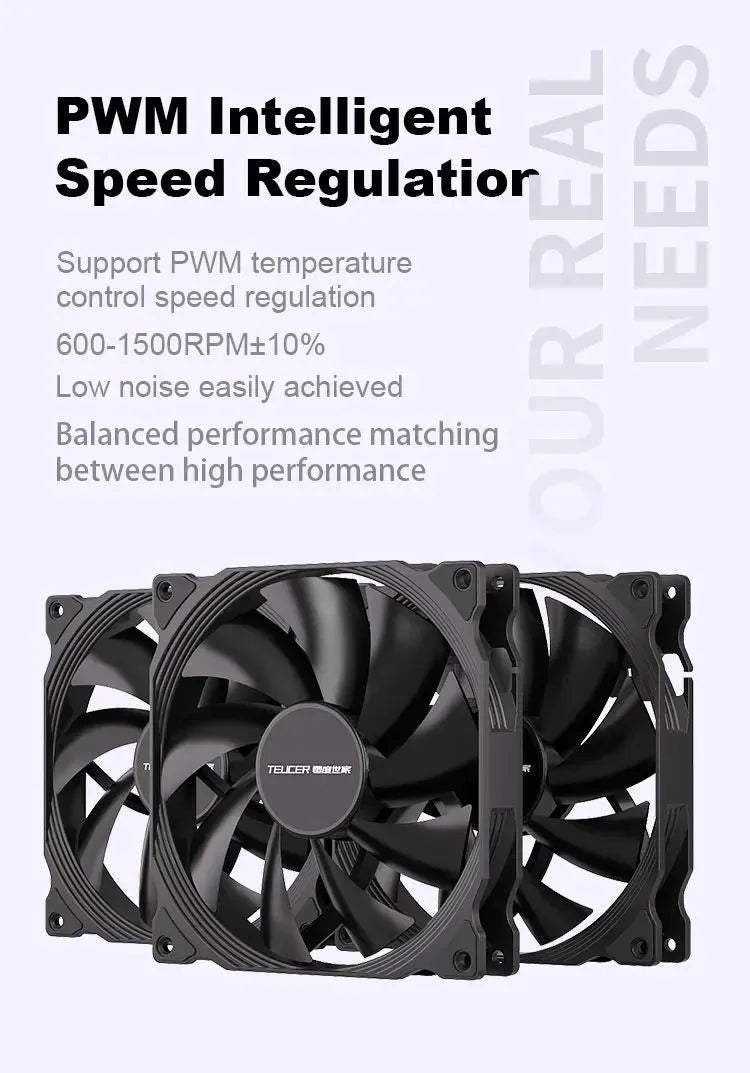Teucer AF 14025 PC Case Cooling Fan 12V 4Pin PWM MHDB Hydraulic Bearing White 14CM Silent Fan for Computer Radiator Ventilator