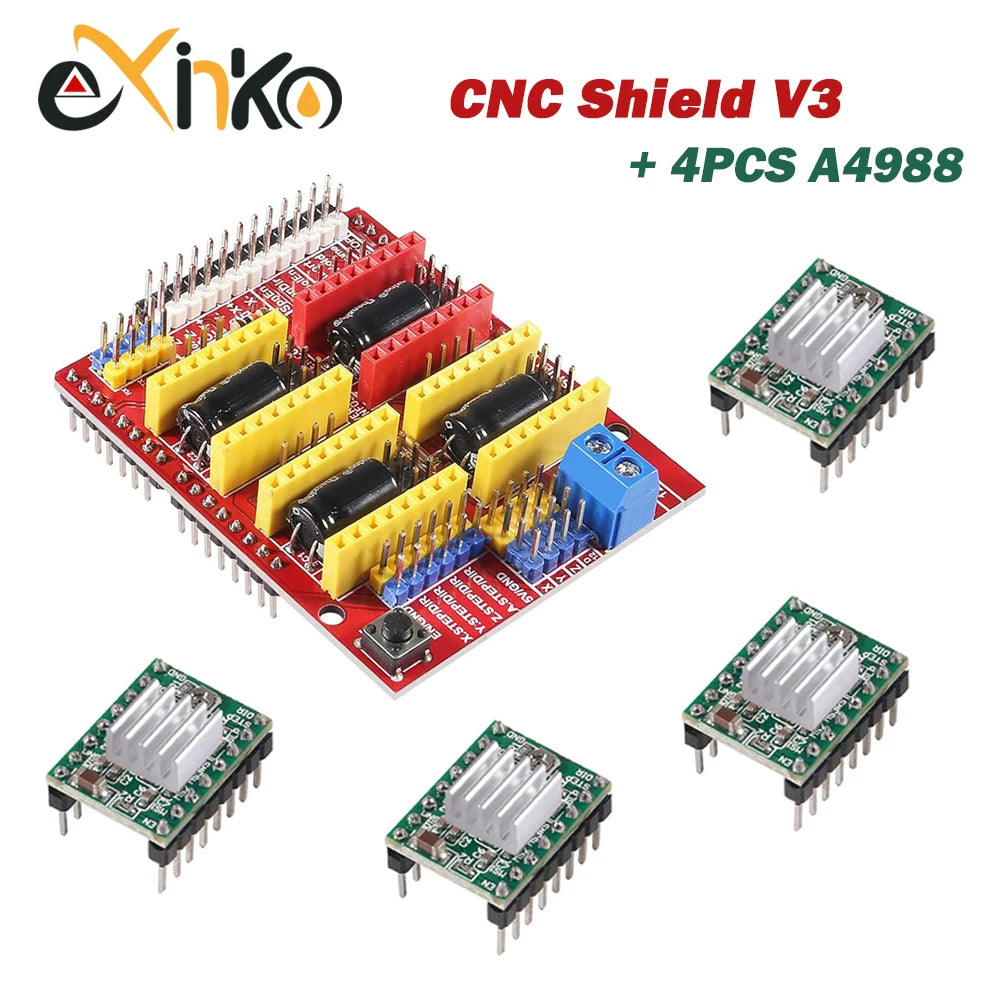 CNC Shield V4 CNC Shield V3 Engraving Machine 3D Printe+ 4pcs DRV8825 Or A4988 Driver Expansion Board For Arduino
