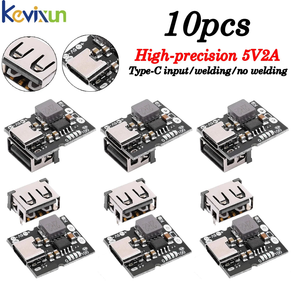 Type-C USB 5V 2A Boost Converter Step-Up Power Module with LED Display Lithium Battery Charging Protection Board for DIY Charger