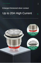16/19/22mm 20A High Current Metal Push Button Switch IP67 Waterproof LED Light Momentary Latching Car Engine Power Switch Red