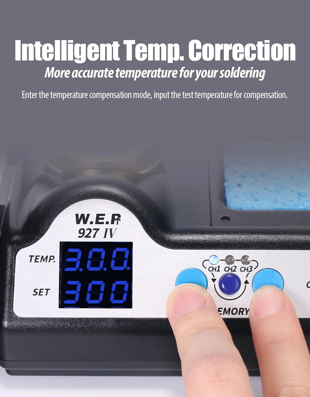 WEP 927 Clips Tin Soldering Iron with Optional Magnifier Lamp Digital Display Electric Soldering iron Kit Set Soldering Station