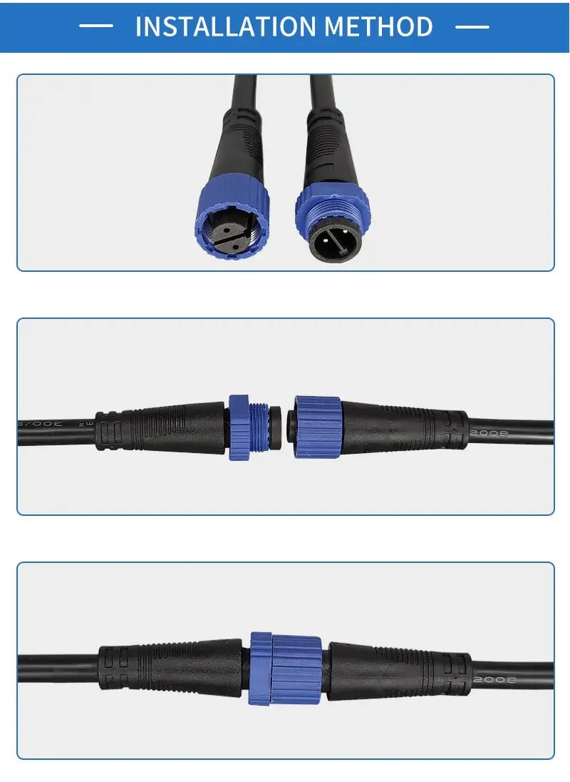 M15 Industrial Aviation LED Power Cord 2Pin 3Pin 4pin 5pin Waterproof Male Female Plug Connector AC/DC Automobile Plug-in IP67