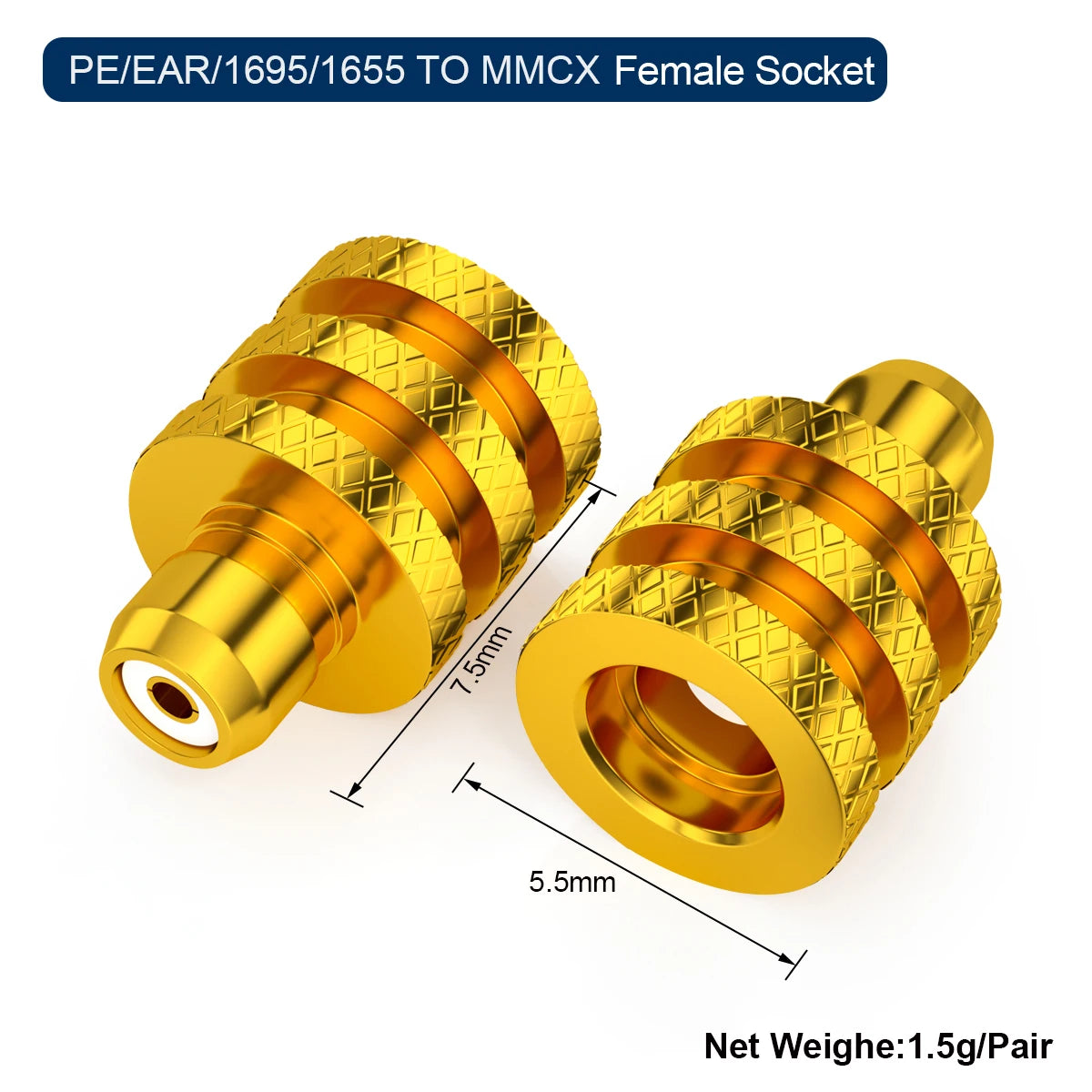 QYFANG Golden Wheel 0.78 Ear/IE300/IE900/IPX/A2DC/IE400 to MMCX Female Base Adapter