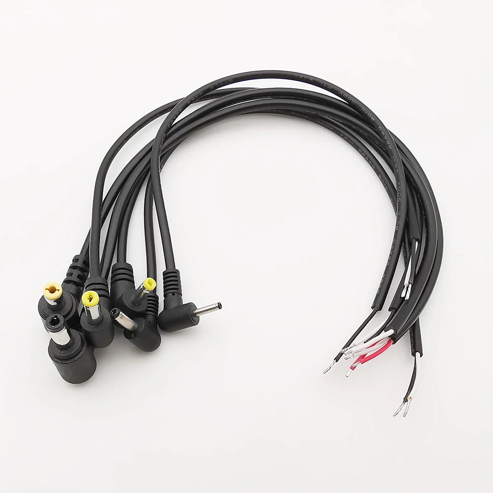 1Pcs DC Power Connector 2.5x0.7/3.5x1.35/4.0x1.7/4.8x1.7/5.5x2.1/5.5x2.5mm Male Plug Cable Right Angled 90 Degree Power Cable