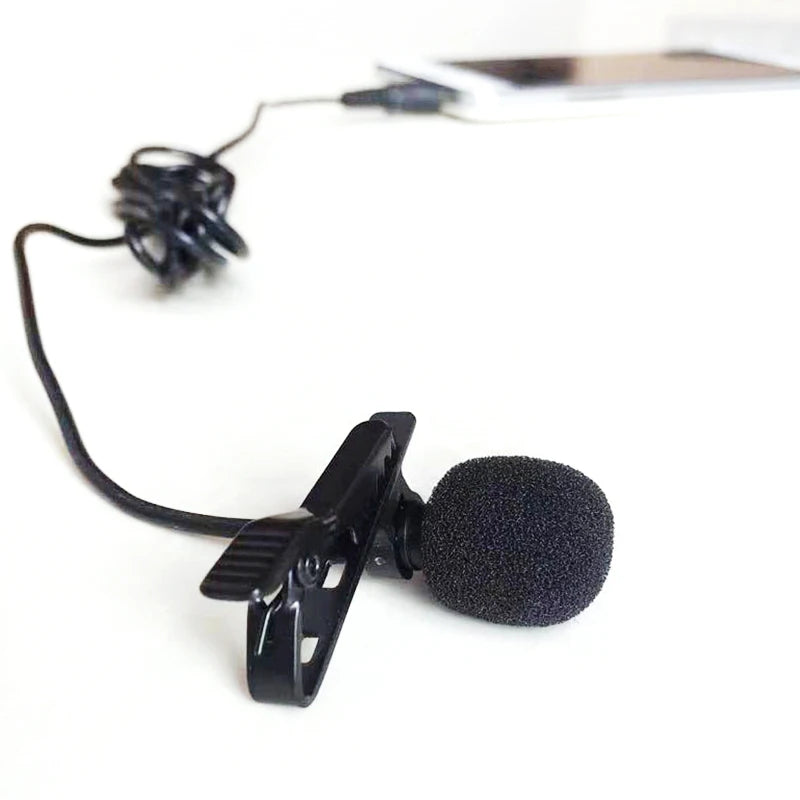 Clearance_MC01 Portable 1.5m Wired Mini Microphone Type C For Phone PC Laptop Metal Clip-on Lavalier USB mic 3.5mm Condenser Mic