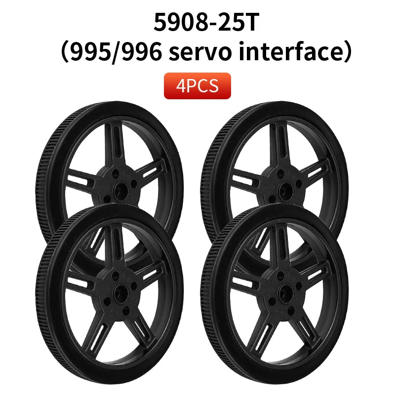 4 PCS 5908 Silicone Tire Wheel Compatible Robot Smart Car N20 TT Motor With 360-degree SG90 MG996R Servo For Arduino Project