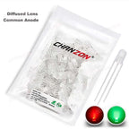 100 Pcs 5mm Led Diode Bicolor Two Color Red Green Blue Commmon Anode Cathode 2V 3V 20mA F5 Light Emitting Lamp Blub For DIY PCB