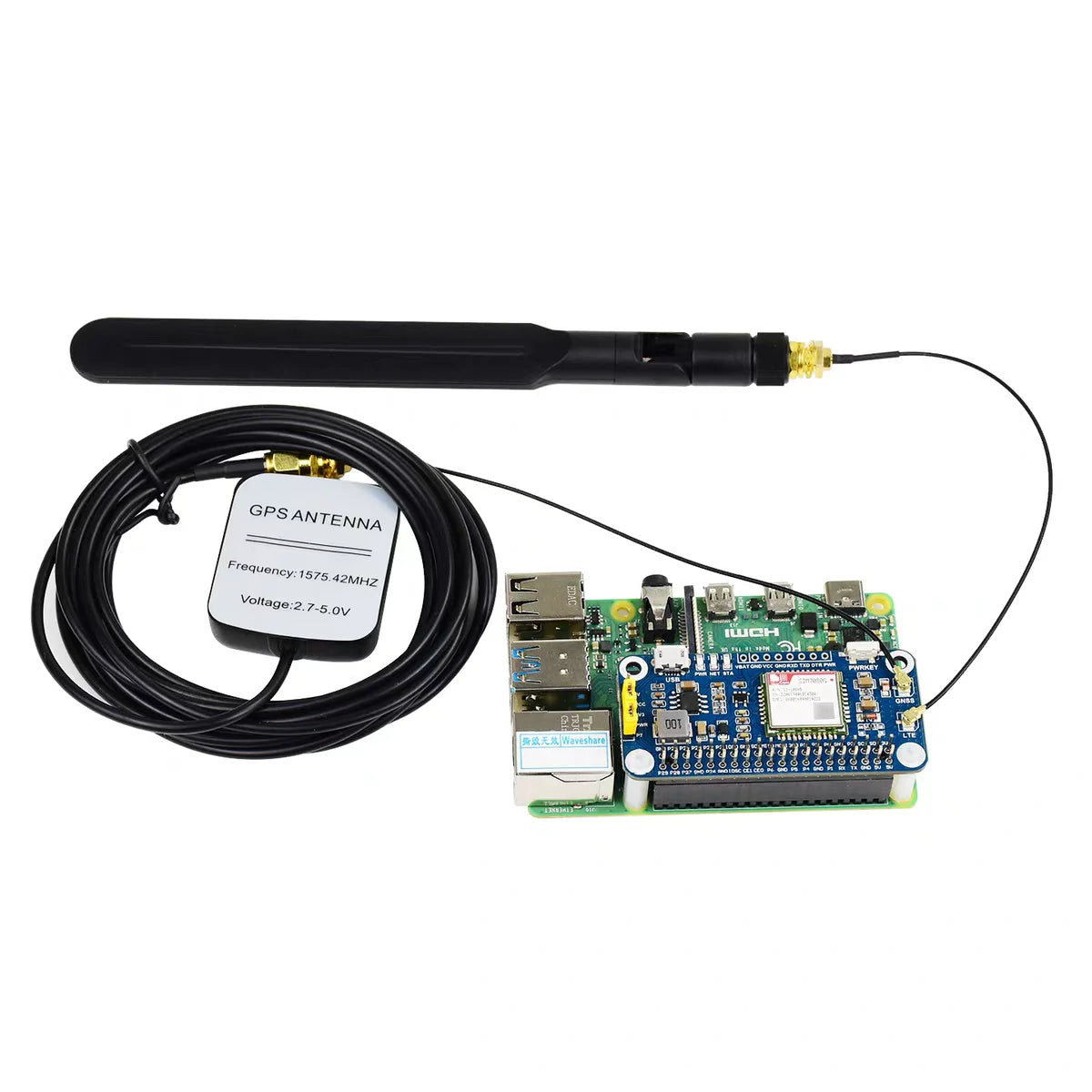 Micro Snow Raspberry Pi NB IoT/Cat-M (eMTC)/GNSS Expansion Board SIM7080G Module Global Communication