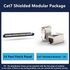 24 Port 19 inch RJ45 Patch Panel Frame Ethernet Rack Keystone Jack Coupler Cat5e Cat6 Cat6A Cat7 Network Cabinet Cable Internet